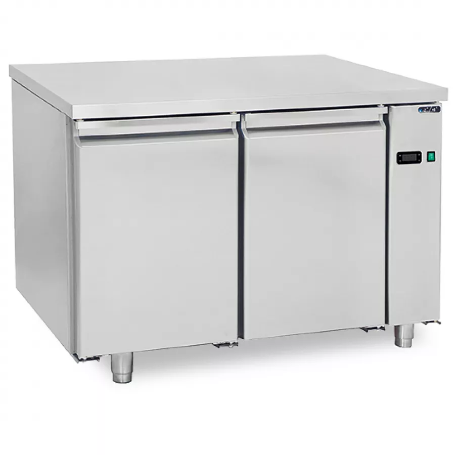 Bäckereikühltisch 2-türig, Zentralkühlung, Edelstahlarbeitsplatte, -2°/+8°C - WiFi